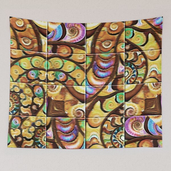 Item preview,  Gorgeous multicolored ammonite abstract patchwork - Ancient mystical symbolic pattern - Ideal gift for fossil lovers designed and sold by Ralek.