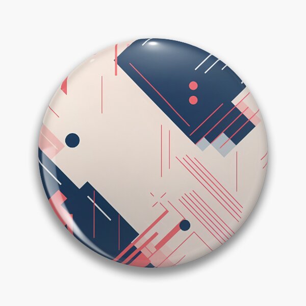 Item preview, Like a Droid 2, minimalist tech pattern, clean tech paneling, navy, blue, pink hue, beige, robots and technology. designed and sold by FoxRobinRabbit.