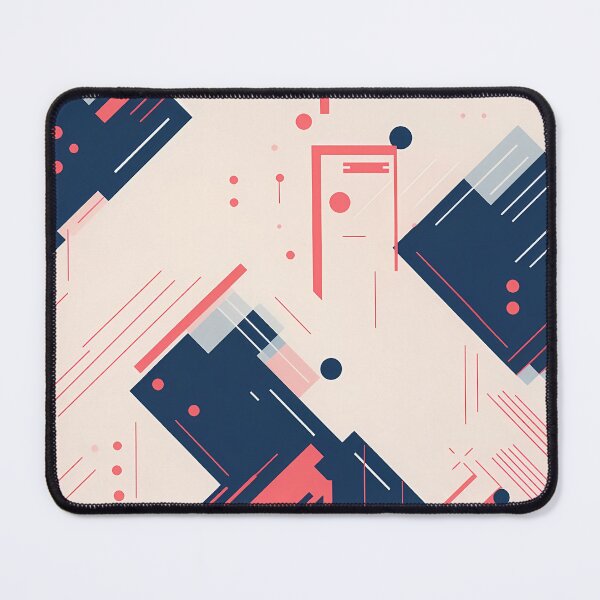 Item preview, Like a Droid 2, minimalist tech pattern, clean tech paneling, navy, blue, pink hue, beige, robots and technology. designed and sold by FoxRobinRabbit.