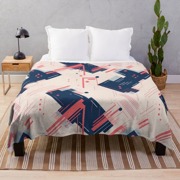 Item preview, Like a Droid 2, minimalist tech pattern, clean tech paneling, navy, blue, pink hue, beige, robots and technology. designed and sold by FoxRobinRabbit.
