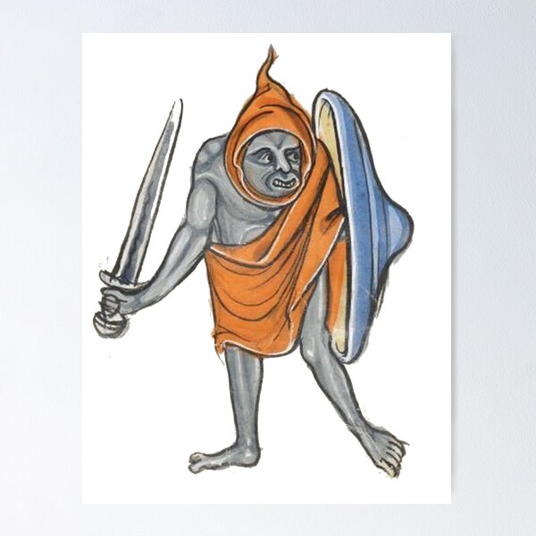 Vista previa del artículo con la obra «Meme Criatura Medieval», diseñado y vendido por VintageManiac.