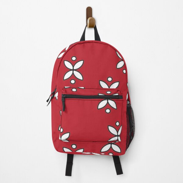 Item preview, Crimson Geometry - White Simple Geometric Flowers Motif on Red Background Seamless Vector Pattern designed and sold by ysa-pattern.