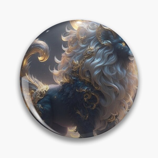 Item preview, celestial black-gold divine fascinate anthro spiral horn-lion-sheep of crystal stare at us smile, designed and sold by ridhifashion.