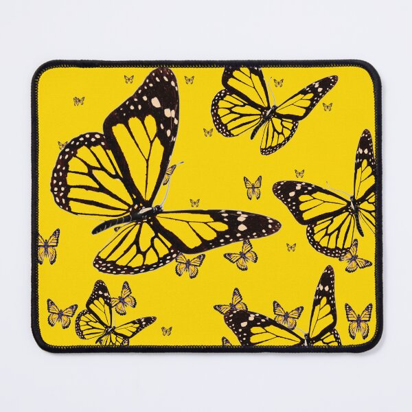 Item preview, YELLOW MONARCH BUTTERFLIES DESIGN ABSTRACT ART designed and sold by sharlesart.