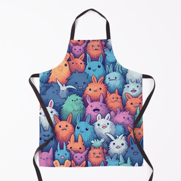 Item preview, Monster Made Friends 2, colorful pastel cute fluffy furry monsters, smiling, laughing, pulling faces, navy, blue, orange, mint, fairytales and funny creatures. designed and sold by FoxRobinRabbit.