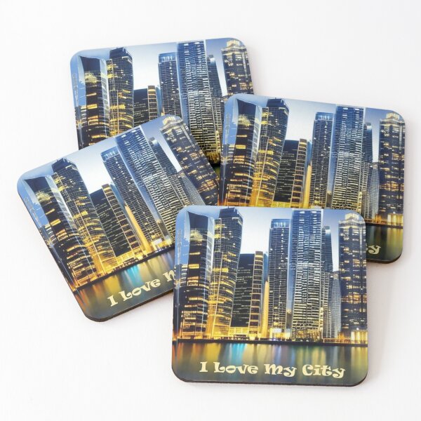 Item preview, I love my city lit up with skyscrapers at night designed and sold by JaroDesign2023.