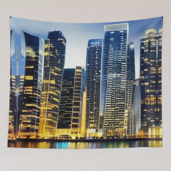 Item preview, I love my city lit up with skyscrapers at night designed and sold by JaroDesign2023.