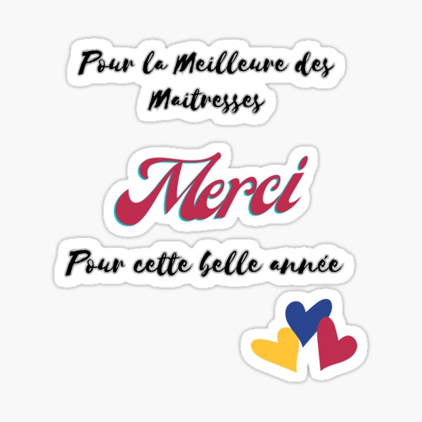 Stickers Merci maîtresse pour cette super année