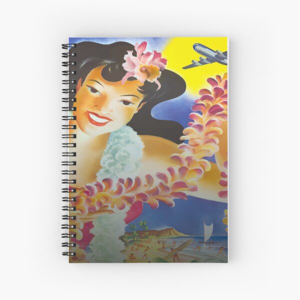 Come Visit Hawaii Vintage Travel Poster Spiral Notebook