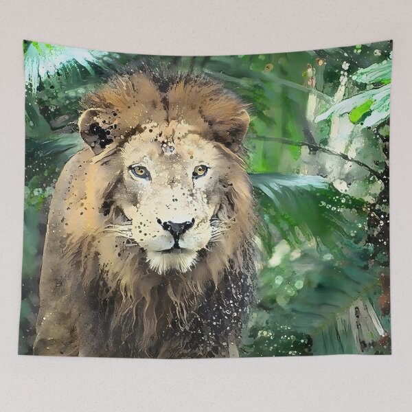 Item preview, Lion in lush green designed and sold by PlacidHinds.