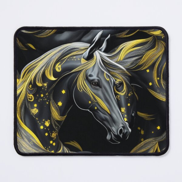 Artikelvorschau, Dreaming of horses, yellow and black themed pattern entworfen und verkauft von Rothnaric.