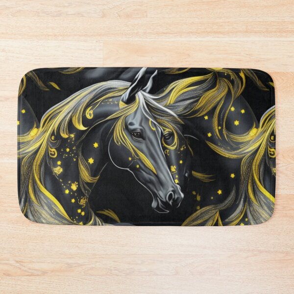 Artikelvorschau, Dreaming of horses, yellow and black themed pattern entworfen und verkauft von Rothnaric.