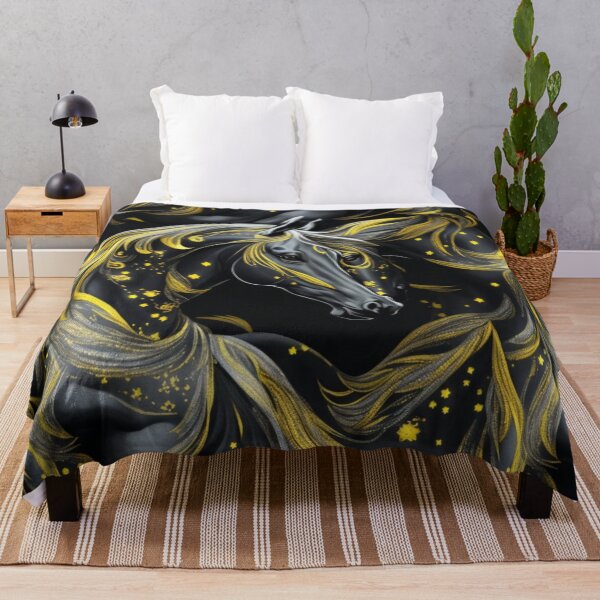 Item preview, Dreaming of horses, yellow and black themed pattern designed and sold by Rothnaric.