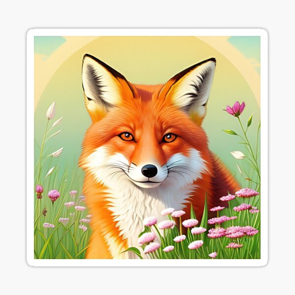 Item preview, Meadow Flower Fox designed and sold by TheCosmosCurves.