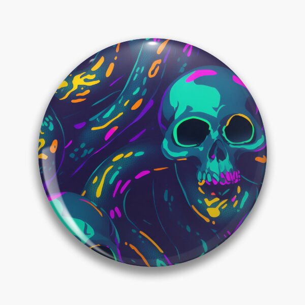 Item preview, Neon Nightmare, Skulls and Snakes designed and sold by OnyxPlush.
