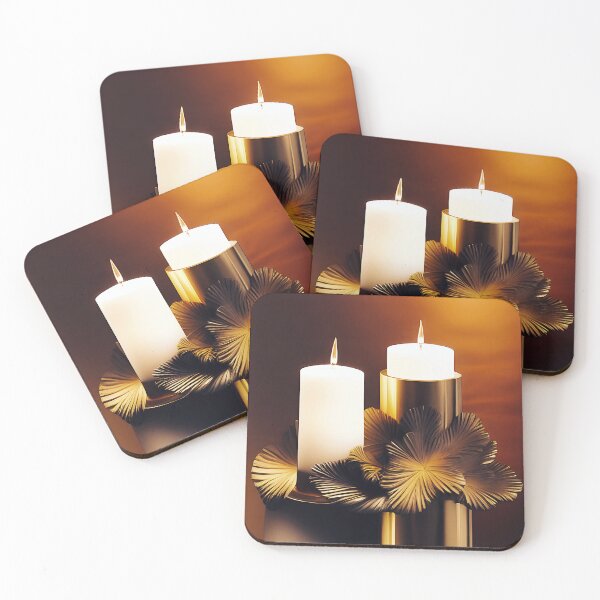 Item preview, White Candles with Gold Base designed and sold by Dana Roper.