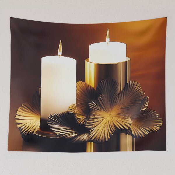 Item preview, White Candles with Gold Base designed and sold by Dana Roper.
