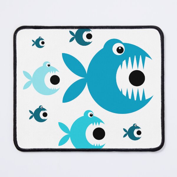 Item preview, sharp teeth fish - savage, simple & cool piranha joe - blue themed colours designed and sold by Barha.