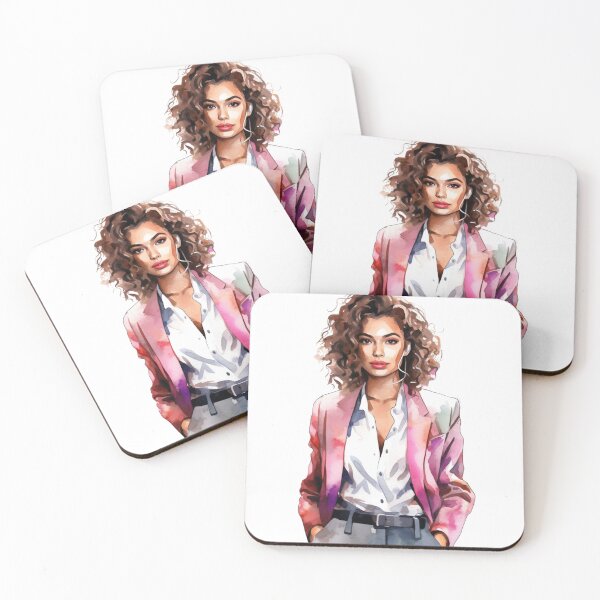 Item preview, Powerful Curly Haired Watercolor Woman designed and sold by DreamBiggerBabe.