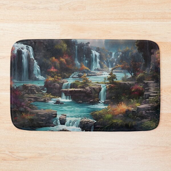 Item preview, Waterfall landscape drawing (pixelated style) designed and sold by Radibor78.