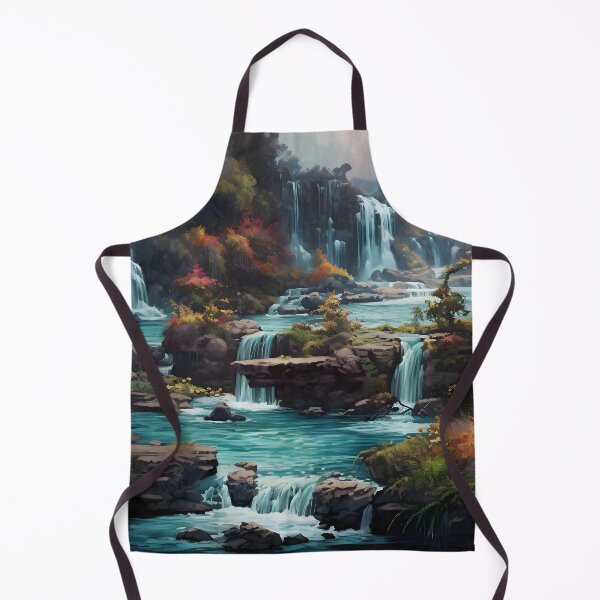 Item preview, Waterfall landscape drawing (pixelated style) designed and sold by Radibor78.