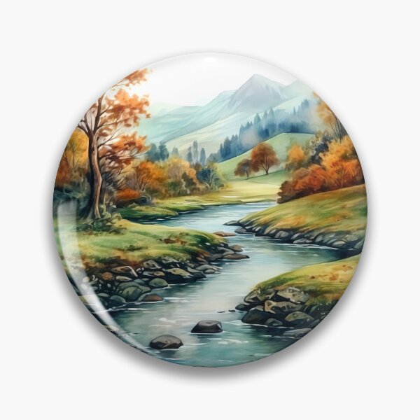 Item preview, Green Valley River Clipart, Lush Landscape, Verdant Waters, Nature's Serenade, River Tranquility, Picturesque Valley, Breathtaking Views designed and sold by CoolorPainting.