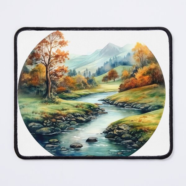 Item preview, Green Valley River Clipart, Lush Landscape, Verdant Waters, Nature's Serenade, River Tranquility, Picturesque Valley, Breathtaking Views designed and sold by CoolorPainting.
