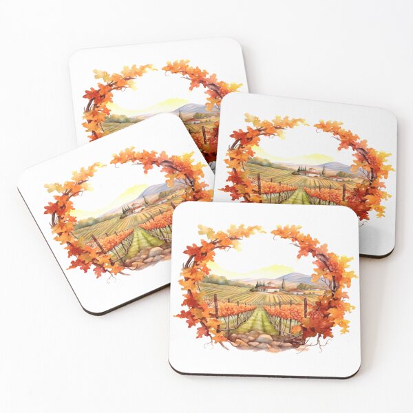 Item preview, Charming Autumn Vineyard Clipart, Harvest Season, Fall Foliage, Grape Harvest, Vineyard Charm, Autumnal Delight, Wine Country Beauty designed and sold by CoolorPainting.