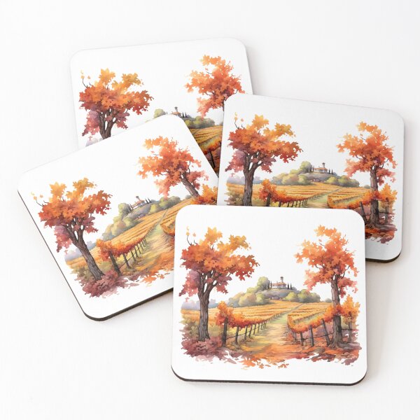 Item preview, Charming Autumn Vineyard Clipart, Harvest Season, Fall Foliage, Grape Harvest, Vineyard Charm, Autumnal Delight, Wine Country Beauty designed and sold by CoolorPainting.