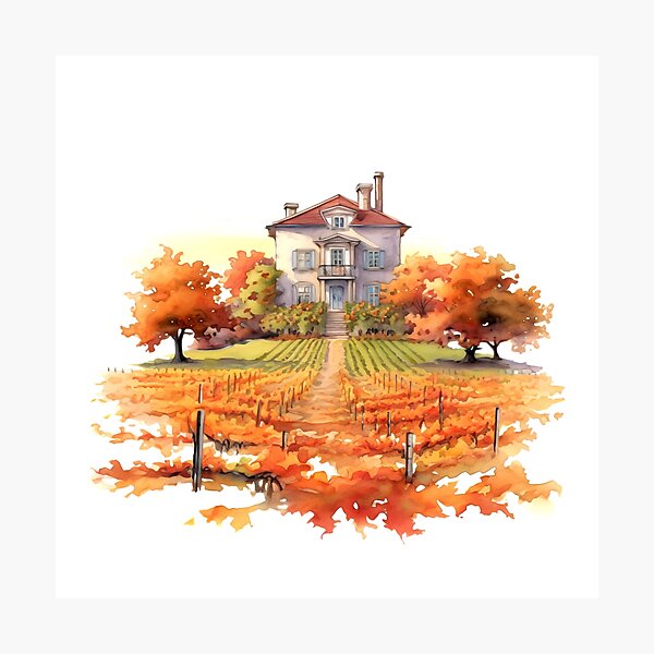 Item preview, Charming Autumn Vineyard Clipart, Harvest Season, Fall Foliage, Grape Harvest, Vineyard Charm, Autumnal Delight, Wine Country Beauty designed and sold by CoolorPainting.