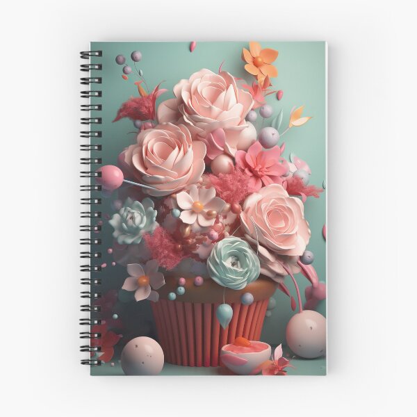 Item preview, Dreamy Flowery Cupcake - 3D render in pastel colors designed and sold by PoppinArtFox.