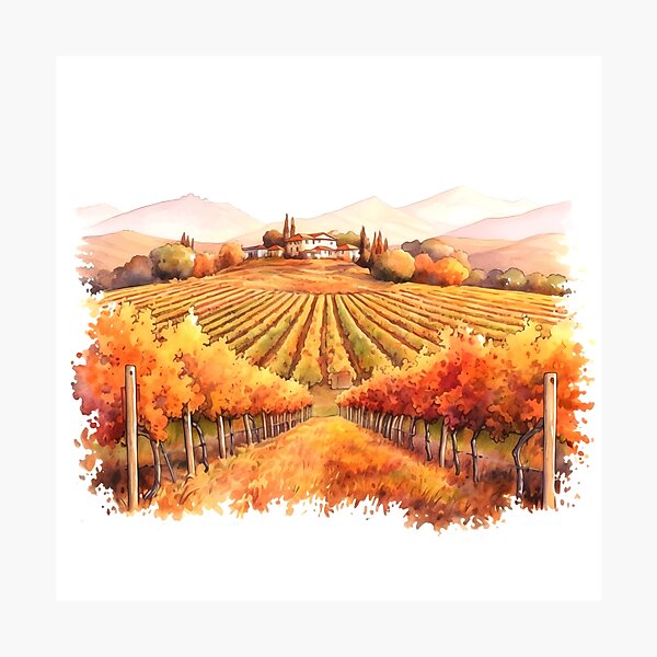 Item preview, Charming Autumn Vineyard Clipart, Harvest Season, Fall Foliage, Grape Harvest, Vineyard Charm, Autumnal Delight, Wine Country Beauty designed and sold by CoolorPainting.
