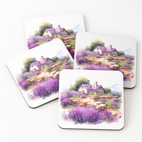 Item preview, Lavender Field Cottage Clipart, Purple Hideaway, Serene Cottage, Aromatic Bliss, Lavender Haven, Countryside Charm, Floral Retreat designed and sold by CoolorPainting.