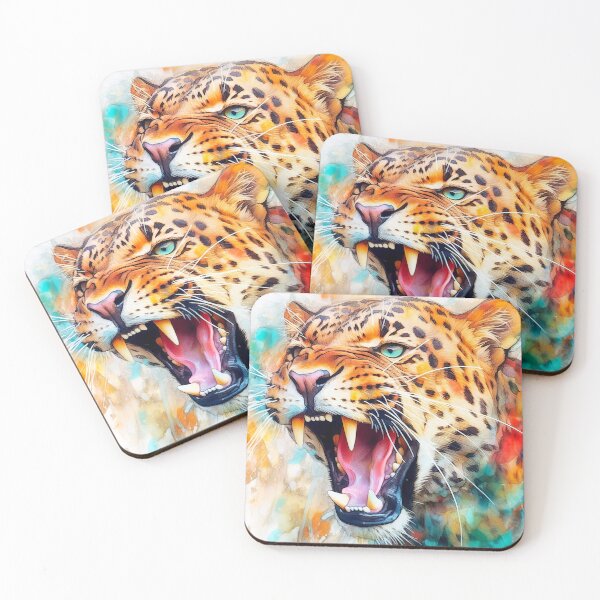 Artikelvorschau, Bunte brüllende Leopardenkunst entworfen und verkauft von Inktown.