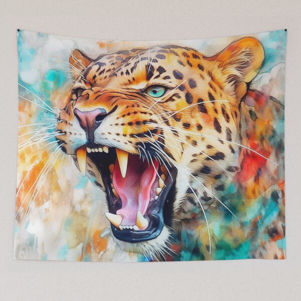 Artikelvorschau, Bunte brüllende Leopardenkunst entworfen und verkauft von Inktown.