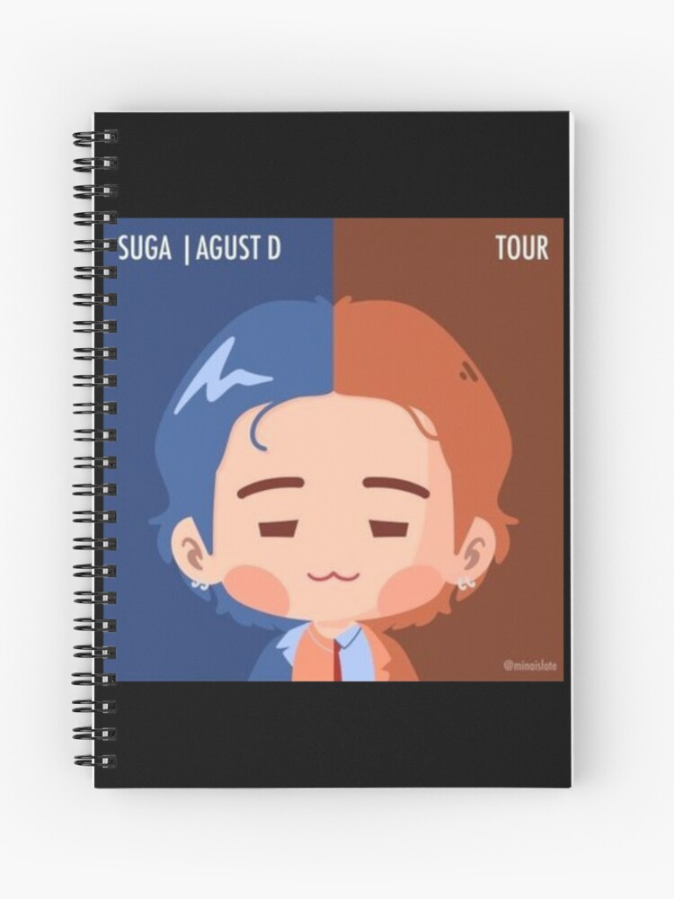 BTS SUGA Agust D D-Day Chibi Tour Merch Spiral Notebook for Sale