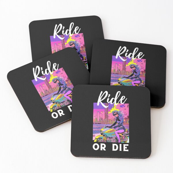 Item preview, Bold, Bright "Ride or Die" Retro Summer Motorcycle Rider designed and sold by Celebration Printables.