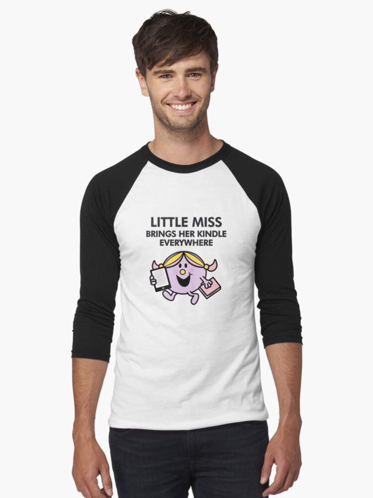 Thumbnail 1 von 3, Baseballshirt mit 3/4-Arm, Das kleine Fräulein bringt ihr Kindle überallhin mit designt und verkauft von indiebookster.