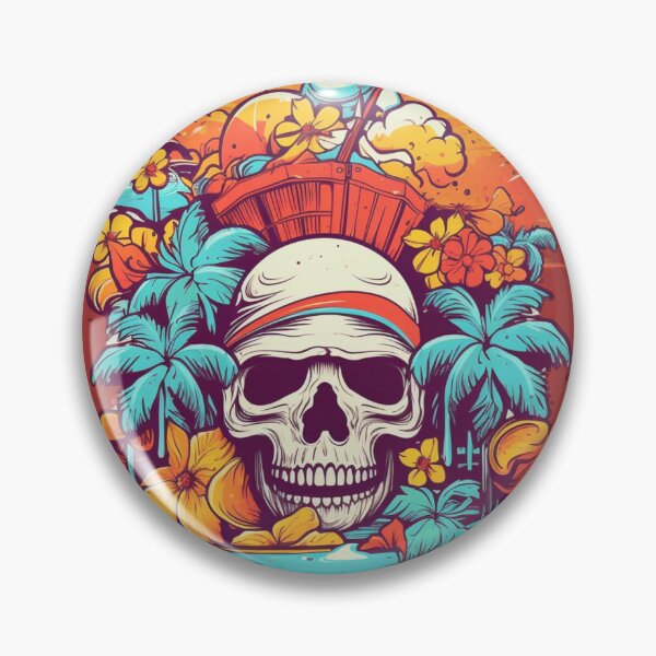 Item preview, Summer Tropical Treasure Island Skull designed and sold by Nightarcade.