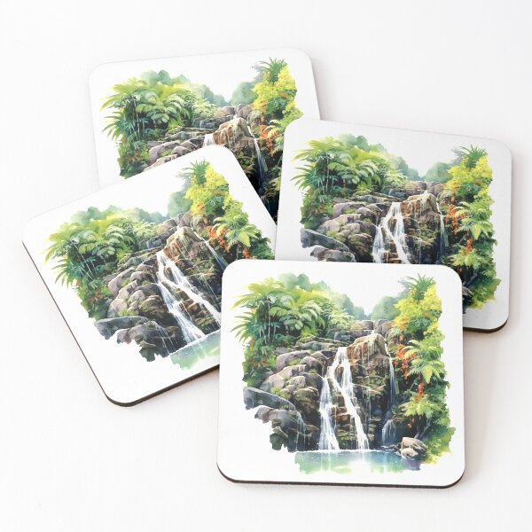 Item preview, Cascading Waterfall Clipart, Dramatic Falls, Rushing Waters, Breathtaking Cascade, Water's Dance, Dynamic Beauty, Falling Water designed and sold by CoolorPaint.