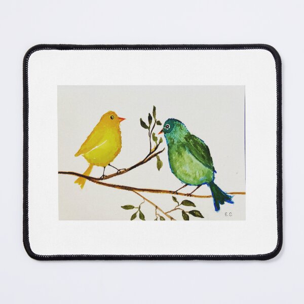 Item preview, Yellow and green bir designed and sold by watercolorsLiz.
