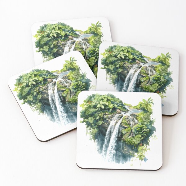 Item preview, Cascading Waterfall Clipart, Dramatic Falls, Rushing Waters, Breathtaking Cascade, Water's Dance, Dynamic Beauty, Falling Water designed and sold by CoolorPaint.