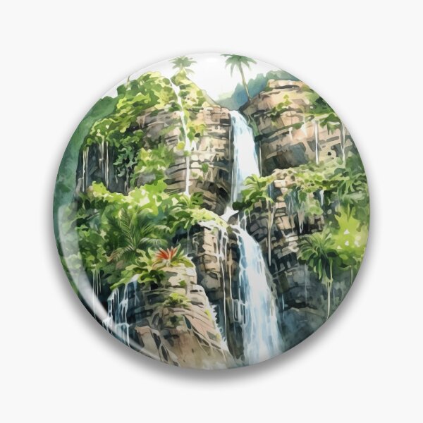 Item preview, Cascading Waterfall Clipart, Dramatic Falls, Rushing Waters, Breathtaking Cascade, Water's Dance, Dynamic Beauty, Falling Water designed and sold by CoolorPaint.