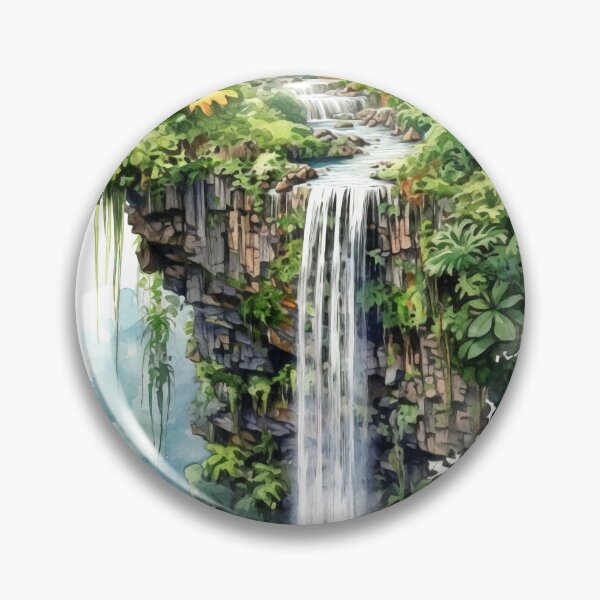 Item preview, Cascading Waterfall Clipart, Dramatic Falls, Rushing Waters, Breathtaking Cascade, Water's Dance, Dynamic Beauty, Falling Water designed and sold by CoolorPaint.