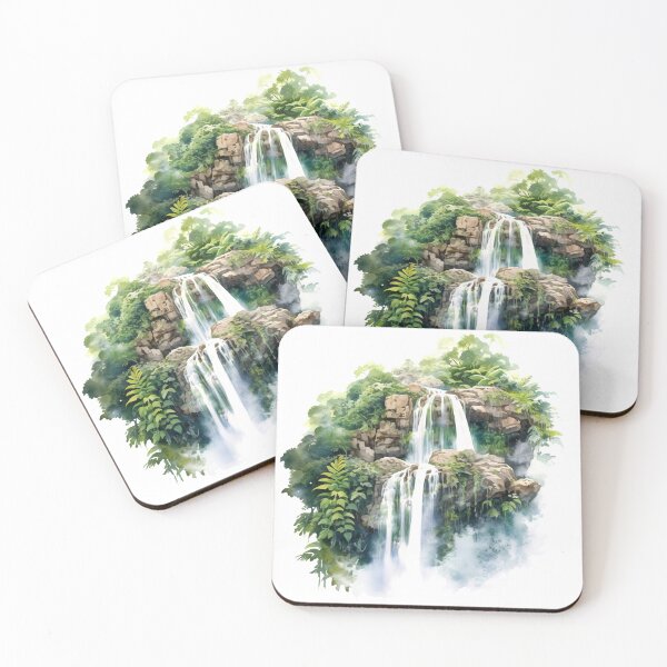 Item preview, Cascading Waterfall Clipart, Dramatic Falls, Rushing Waters, Breathtaking Cascade, Water's Dance, Dynamic Beauty, Falling Water designed and sold by CoolorPaint.