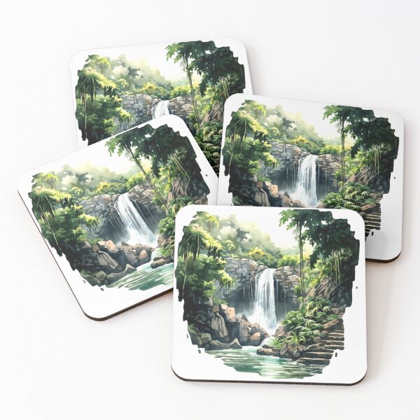 Item preview, Cascading Waterfall Clipart, Dramatic Falls, Rushing Waters, Breathtaking Cascade, Water's Dance, Dynamic Beauty, Falling Water designed and sold by CoolorPaint.