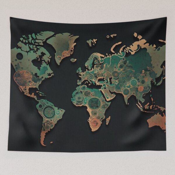 Item preview, World Map Ancient Engineering designed and sold by Map4U.
