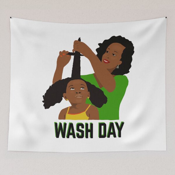 Item preview, Wash Day | Black Mom Combing Daughter's Hair designed and sold by blackartmatters.