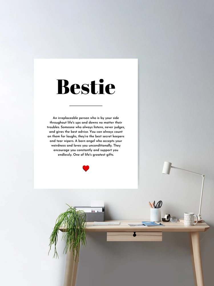 BESTIE DEFINITION MEANING Printable Wall Art Best Friend Gift