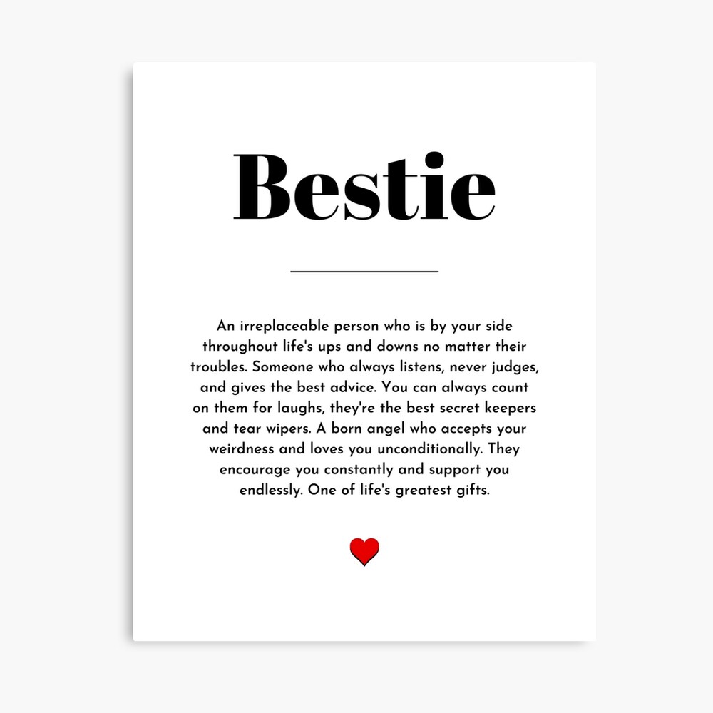 Bestie definition, Best friend definition, Bestie meaning, Friendship  Quote, Best friend Gift, Best Friend Quote, Deep meaningful friendship art  